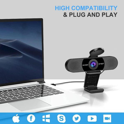 C960 Emeet 1080p Webcam With Microphone, Web Camera, 2 Mics Streaming Webcam