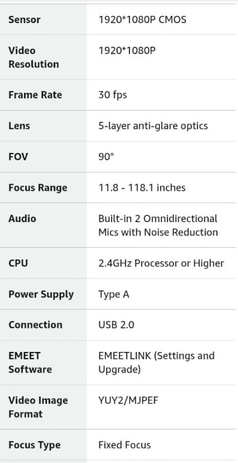 C960 Emeet 1080p Webcam With Microphone, Web Camera, 2 Mics Streaming Webcam