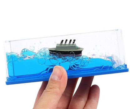 ar Interior Accessories Dashboard Decoration,moving Titanic Liquid Wave Cruise Ship