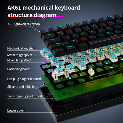 Ak61 Wired Mechanical Gaming Keyboard