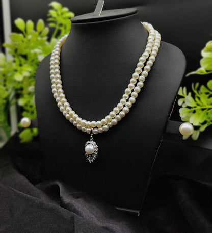 Imported Elegant Double-strand Pearl Necklace