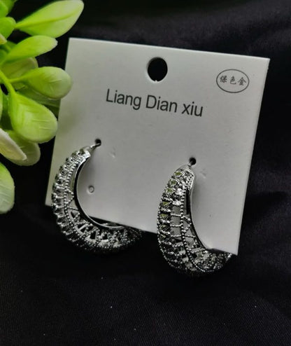 Imported Exquisite Antique-style Crescent Hoop Earrings