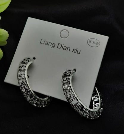 Imported Exquisite Antique-style Crescent Hoop Earrings