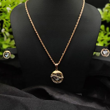 Imported Timeless Elegance Gold Pendant Necklace Set