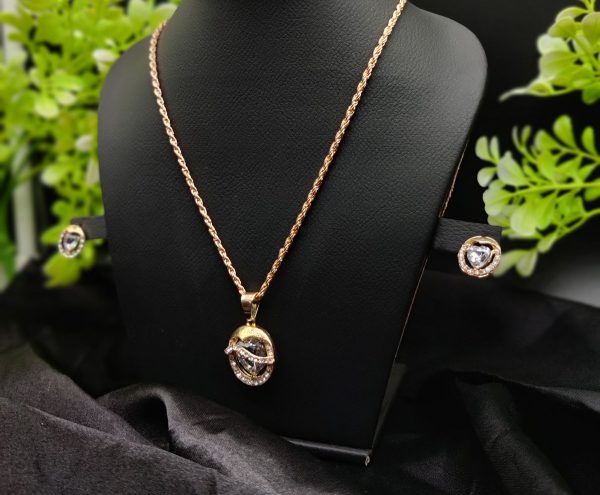 Imported Timeless Elegance Gold Pendant Necklace Set