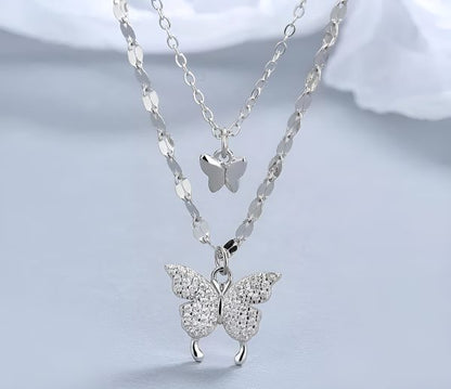 Koren Double Layer Pendent Smart Butterfly With Diamonties Attach