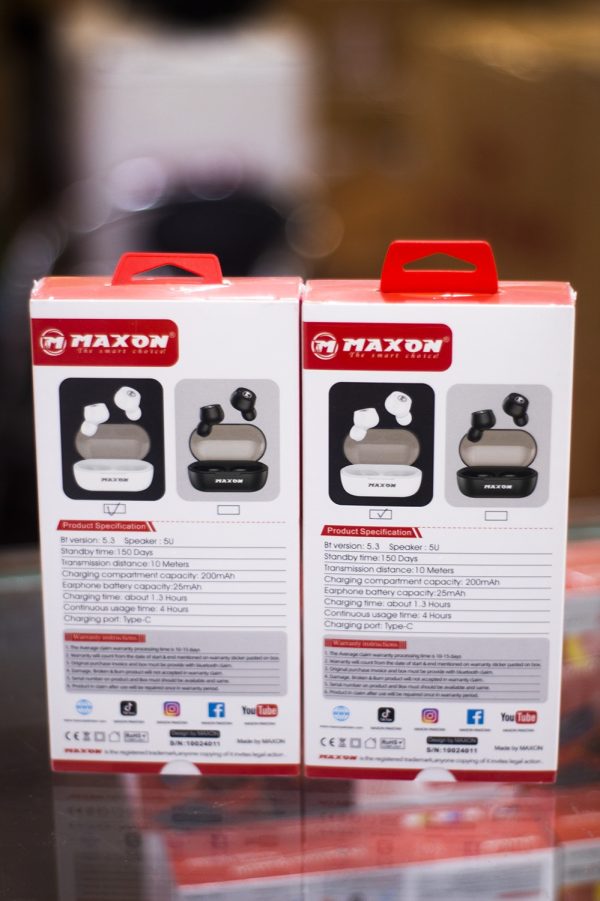 Maxon B-12 Mono Earbuds Environmental Noise Cancellation (enc) Touch Sensor