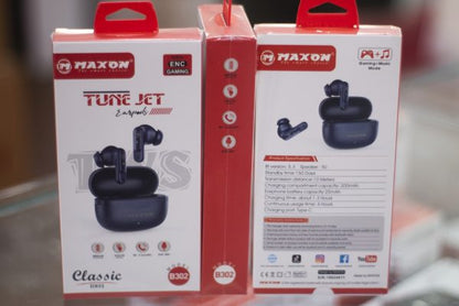 Maxon B-302 Tune Jet Earbuds Noise Cancellation (enc) Touch Sensor