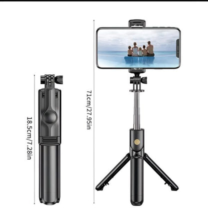 R1s Selfie Stick With Tripod | Bluetooth Foldable Selfie Rod