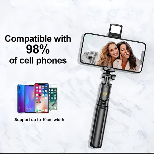 R1s Selfie Stick With Tripod | Bluetooth Foldable Selfie Rod