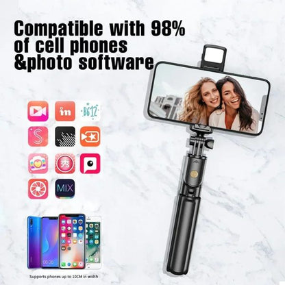 R1s Selfie Stick With Tripod | Bluetooth Foldable Selfie Rod