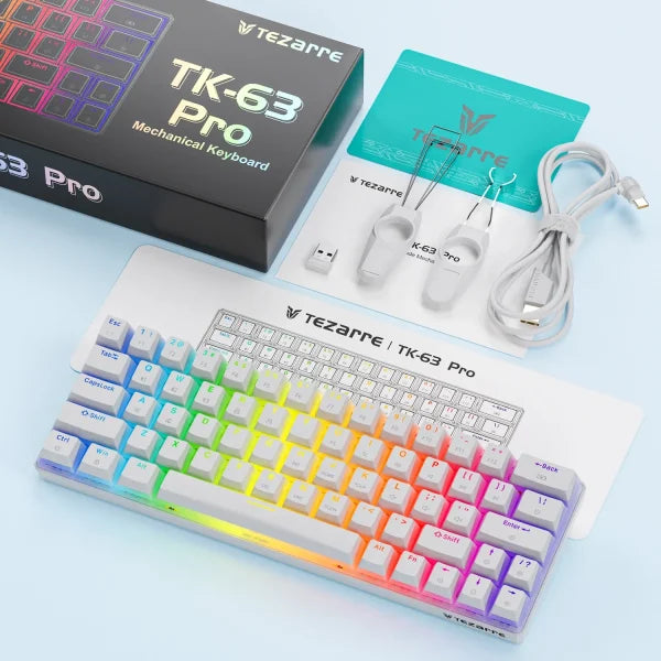 Tezarre Tk-63 Pro Rgb Wireless Mechanical Rgb Gaming Keyboard